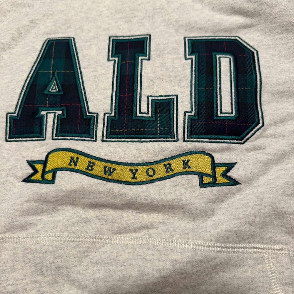 Aime Leon Dore Plaid Appliqué ALD hoodie sweatshirt size M NWT - Picture 2 of 7